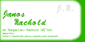 janos machold business card